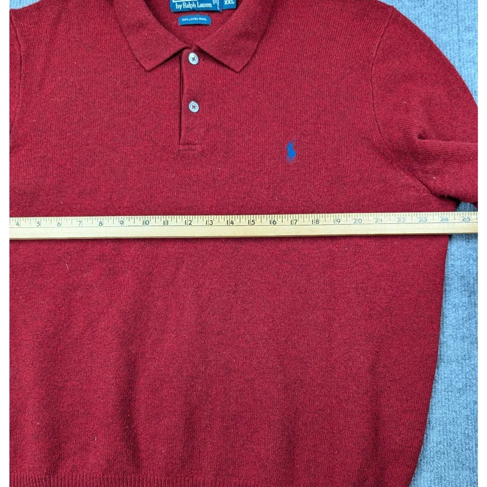 Polo Ralph Lauren Sweater Men XXL Lambswool Collared Preppy Timeless Vintage 90s
